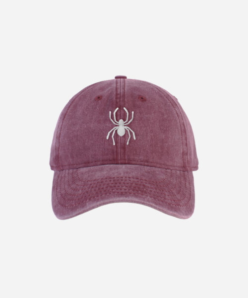 Spider Embroidered Washed Cotton Baseball Cap Adjustable Dad Hat for Men Women