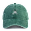 Spider Embroidered Washed Cotton Baseball Cap Adjustable Dad Hat for Men Women