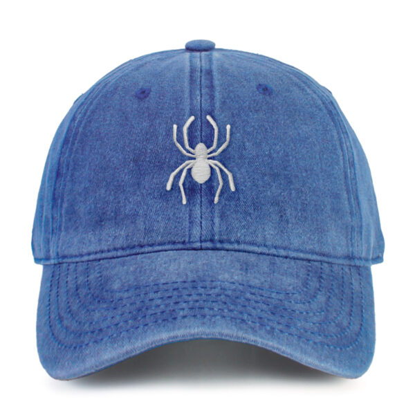 Spider Embroidered Washed Cotton Baseball Cap Adjustable Dad Hat for Men Women