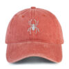 Spider Embroidered Washed Cotton Baseball Cap Adjustable Dad Hat for Men Women