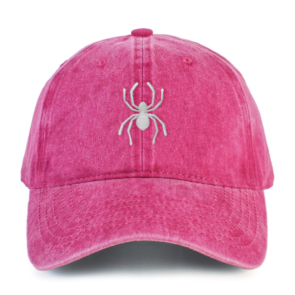 Spider Embroidered Washed Cotton Baseball Cap Adjustable Dad Hat for Men Women
