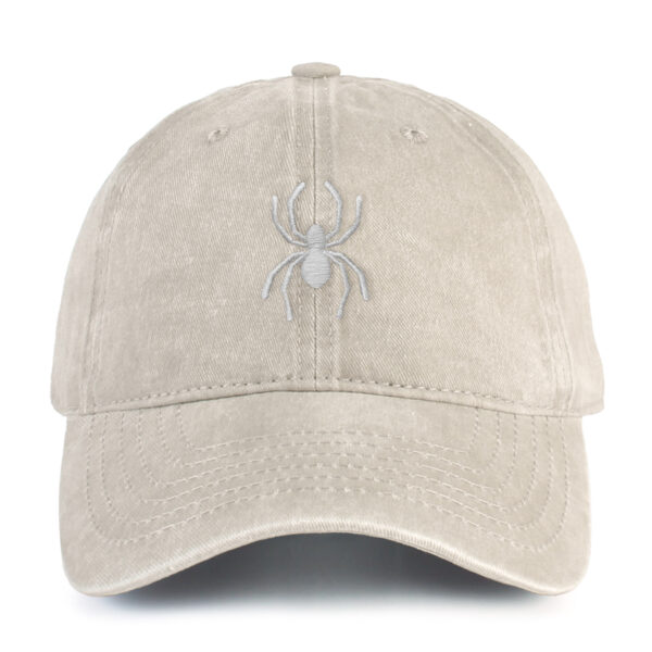 Spider Embroidered Washed Cotton Baseball Cap Adjustable Dad Hat for Men Women