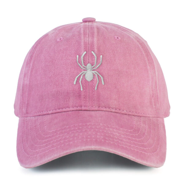 Spider Embroidered Washed Cotton Baseball Cap Adjustable Dad Hat for Men Women