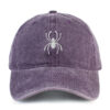 Spider Embroidered Washed Cotton Baseball Cap Adjustable Dad Hat for Men Women