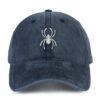 Spider Embroidered Washed Cotton Baseball Cap Adjustable Dad Hat for Men Women
