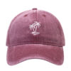 Palm Tree Embroidered Washed Cotton Baseball Cap Adjustable Dad Hat